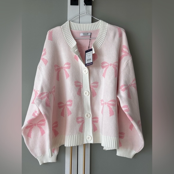 Smash + Tess Sweaters - Smash + Tess Pink Bow Cardigan